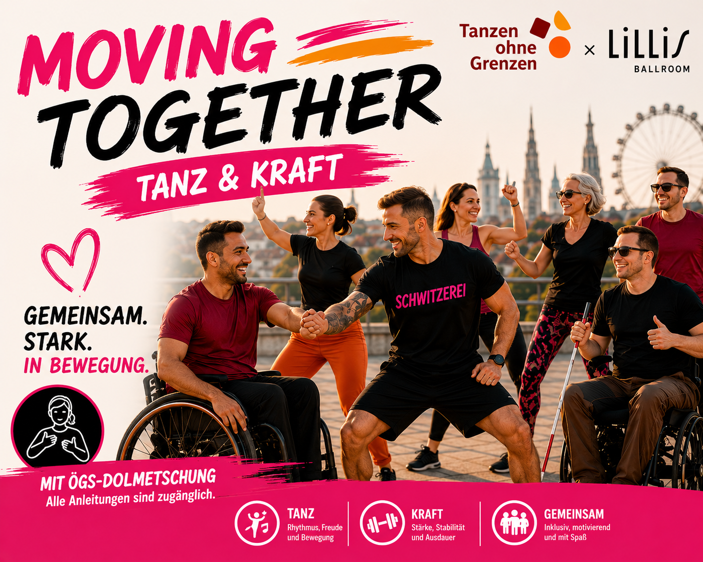 Moving Together – Tanz & Kraft: Inklusives Training von Tanzen ohne Grenzen x Lillis Ballroom mit ÖGS-Dolmetschung